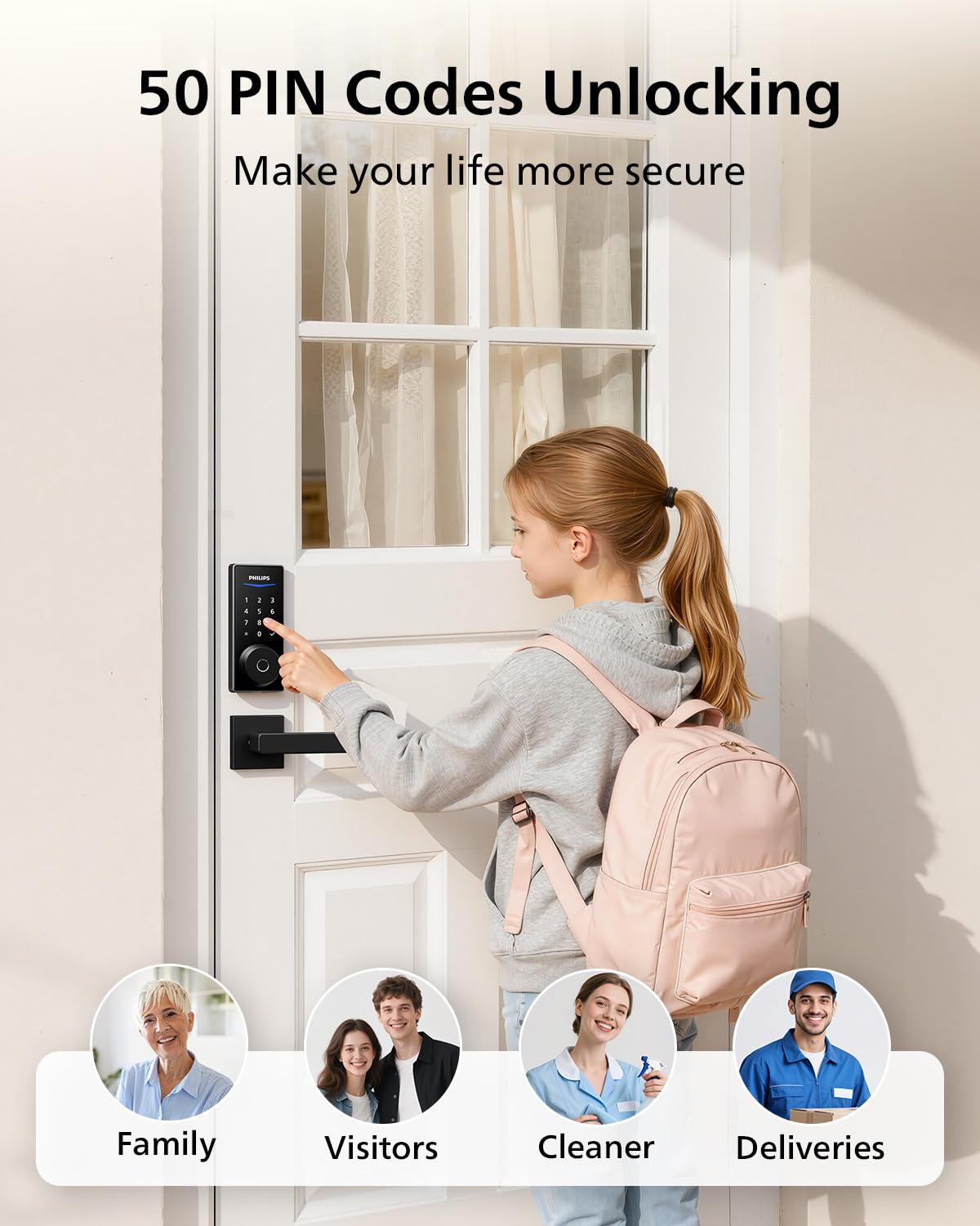 Philips Smart Lock auto-lock setting tailored to your routine.