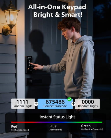 Auto-lock indicator showing automatic locking when the door closes.