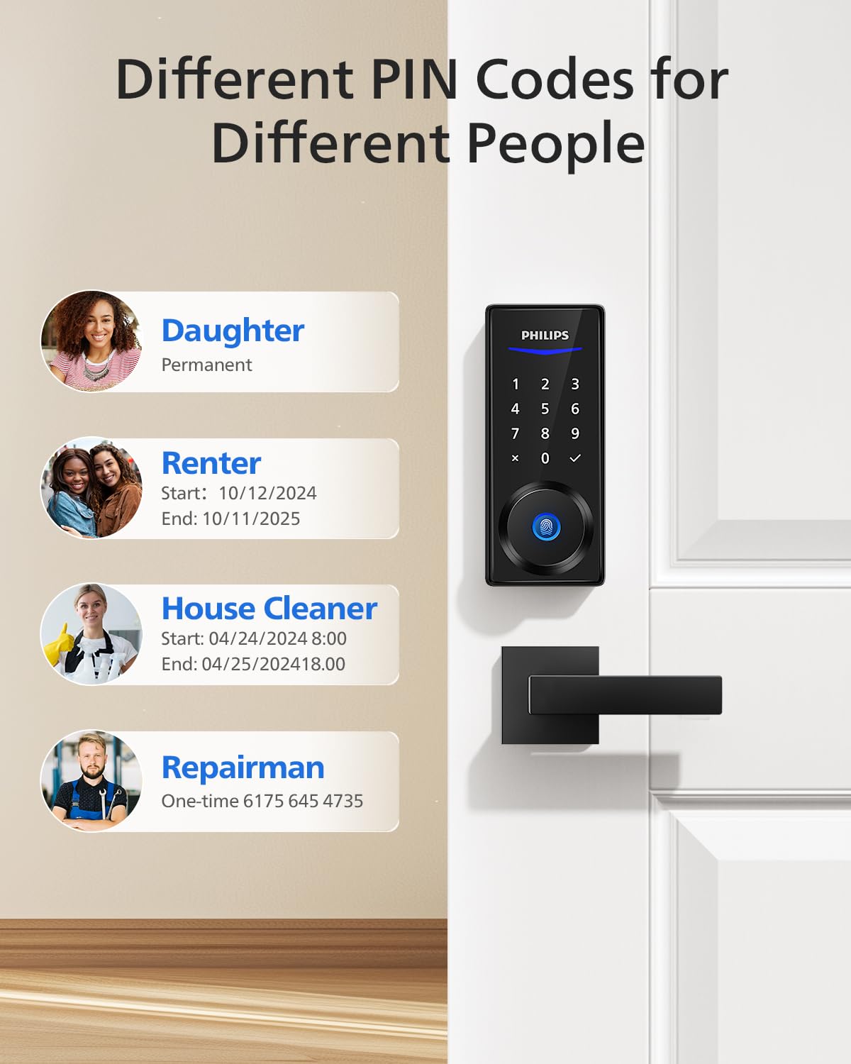 Philips smart lock fingerprint recognition delivers quick, touch-based entry