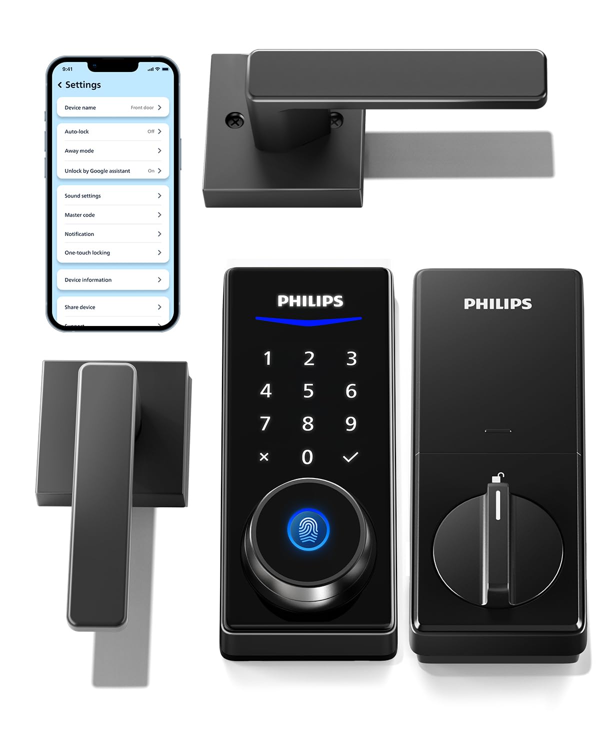 Philips smart lock handles on front door offer upgraded security and style