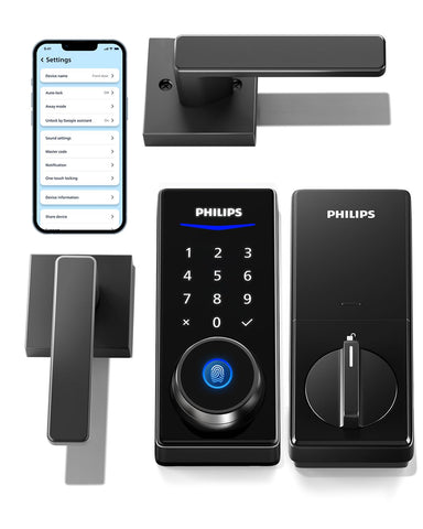 Philips smart lock handles on front door offer upgraded security and style