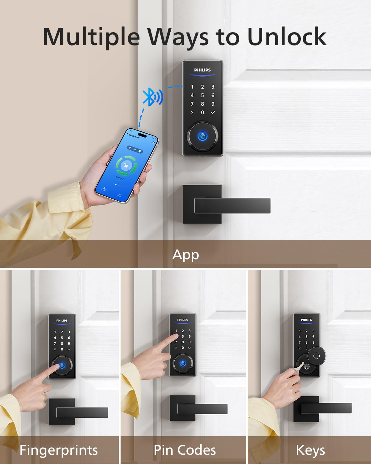 Philips smart lock keypad entry provides convenient keyless access for families