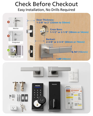 Left- and right-handed compatibility for versatile door setups at home.