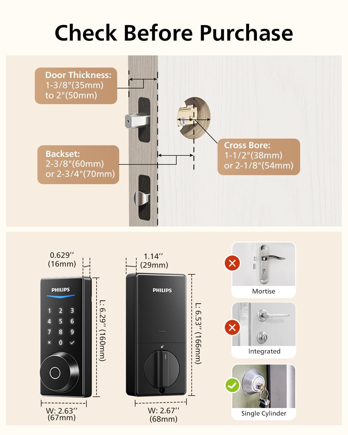 Philips Smart Lock voice control with Siri, Alexa, or Google for hands-free access.