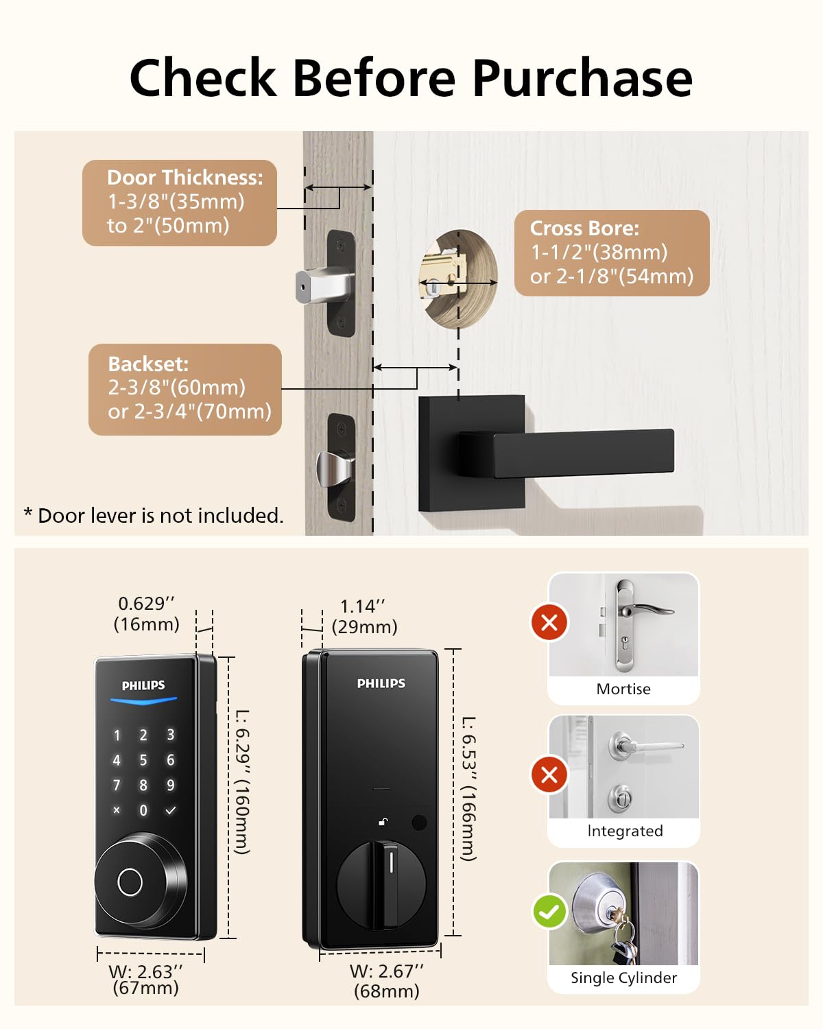 Philips Smart Lock voice control with Siri, Alexa, or Google for hands-free access.