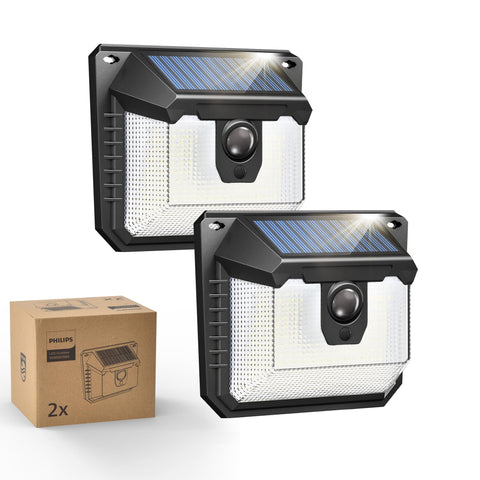 Philips solar light front view illuminates outdoor entry safely
