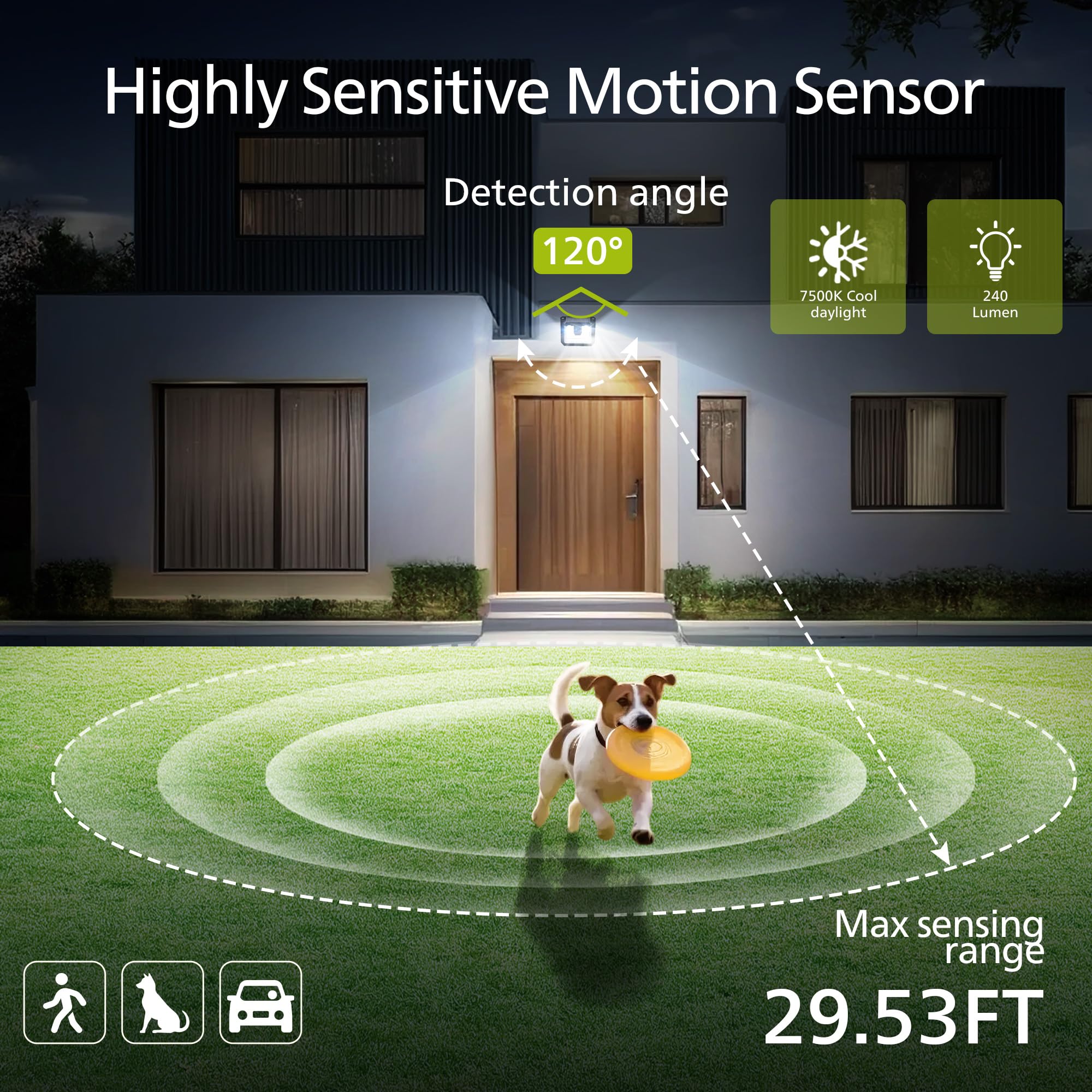 Weatherproof IP44 Philips light in rainy outdoor scene