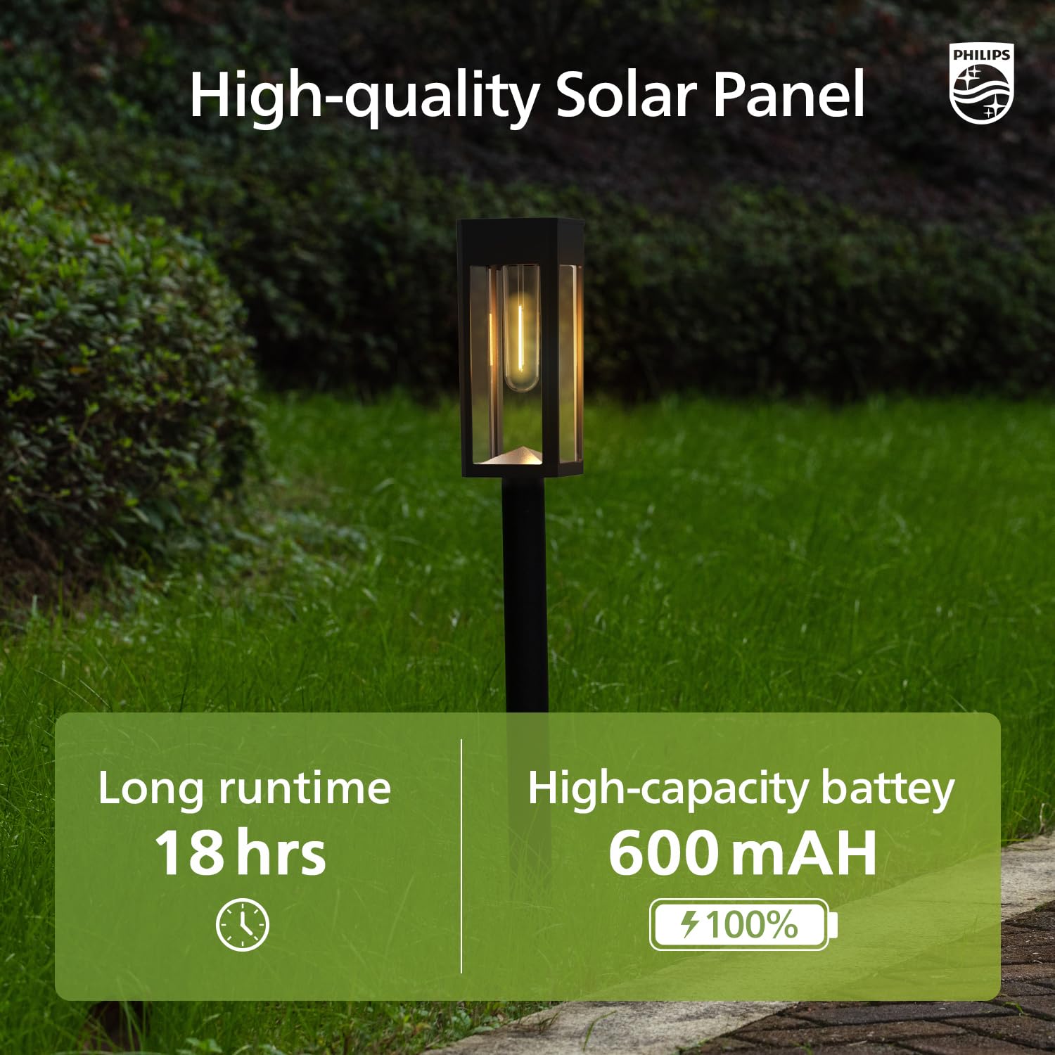Philips dusk-to-dawn solar light automatically switches on at dusk