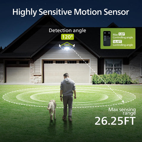 Philips Solar Security Light with 16ft remote cable allows flexible placement.