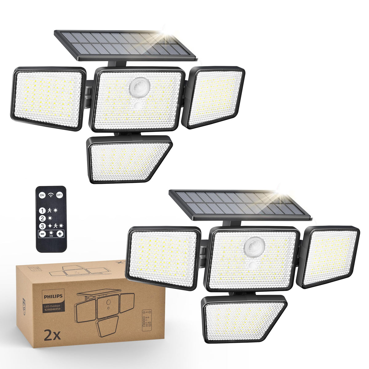 Philips Solar Security Light with 196 LED wide beam for broad outdoor coverage.