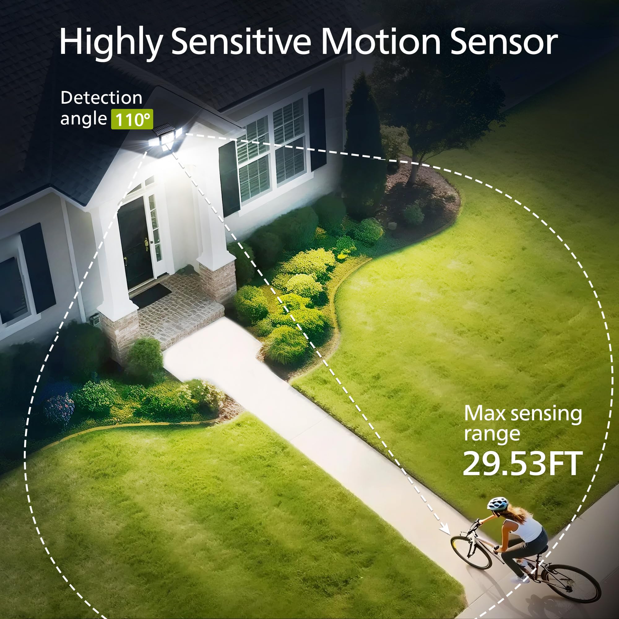 Philips Solar Security Light four adjustable heads for customizable coverage.
