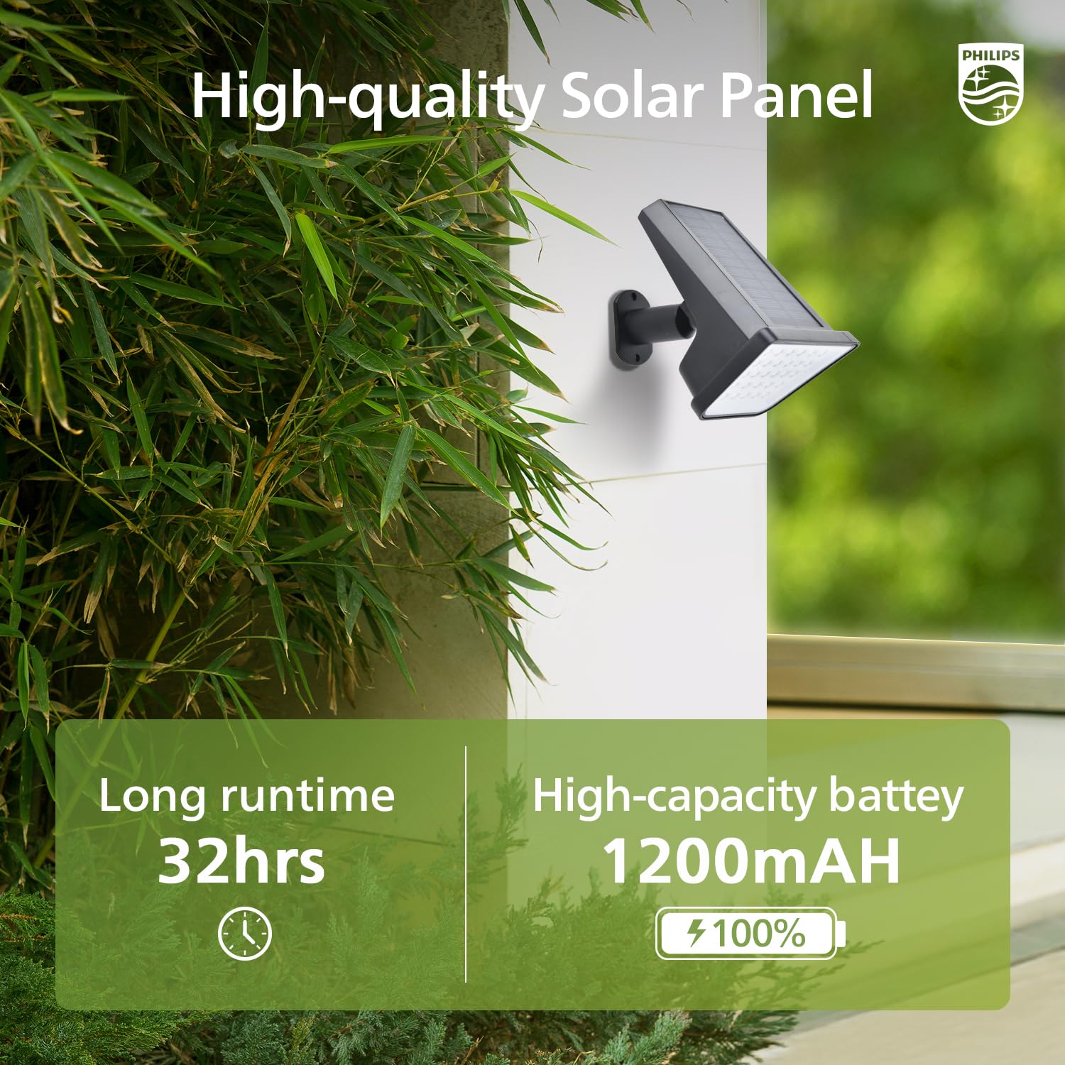 Philips solar spot light walkway driveway illumination enhances safety and curb appeal.
