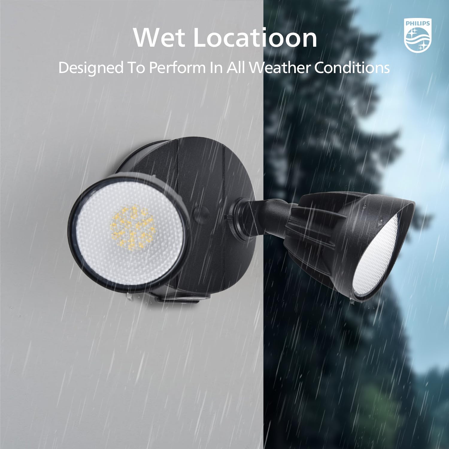 Philips flood light ideal for garden and front door security lighting.