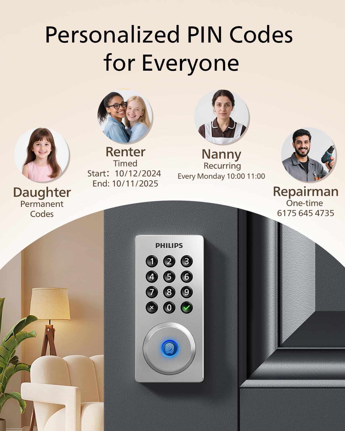 Philips Wi-Fi Door Lock anti-tamper alarm adds alerts and protection.