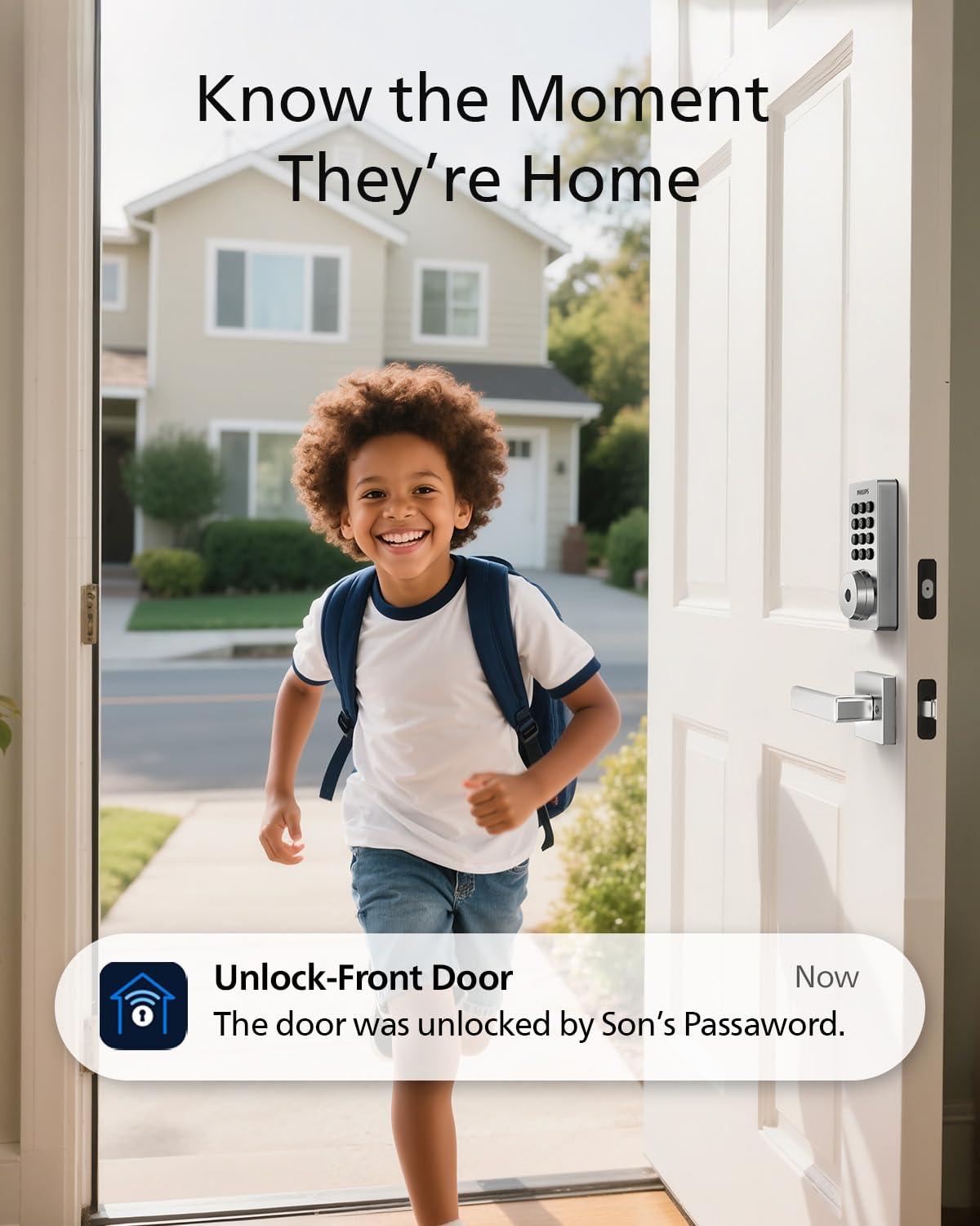 Philips Wi-Fi Door Lock emergency key access for backup entry.