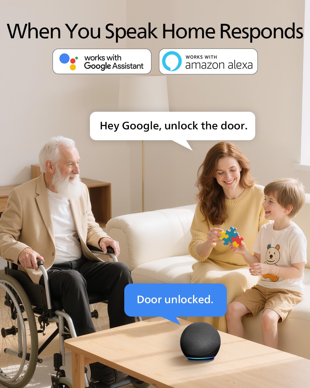 Philips Wi-Fi Door Lock voice control with Alexa and Google enables hands-free entry.