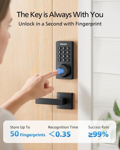 Philips WiFi keypad door lock fingerprint unlock delivers fast entry