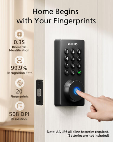 Philips Wi‑Fi lock auto-lock feature helps secure doors automatically.