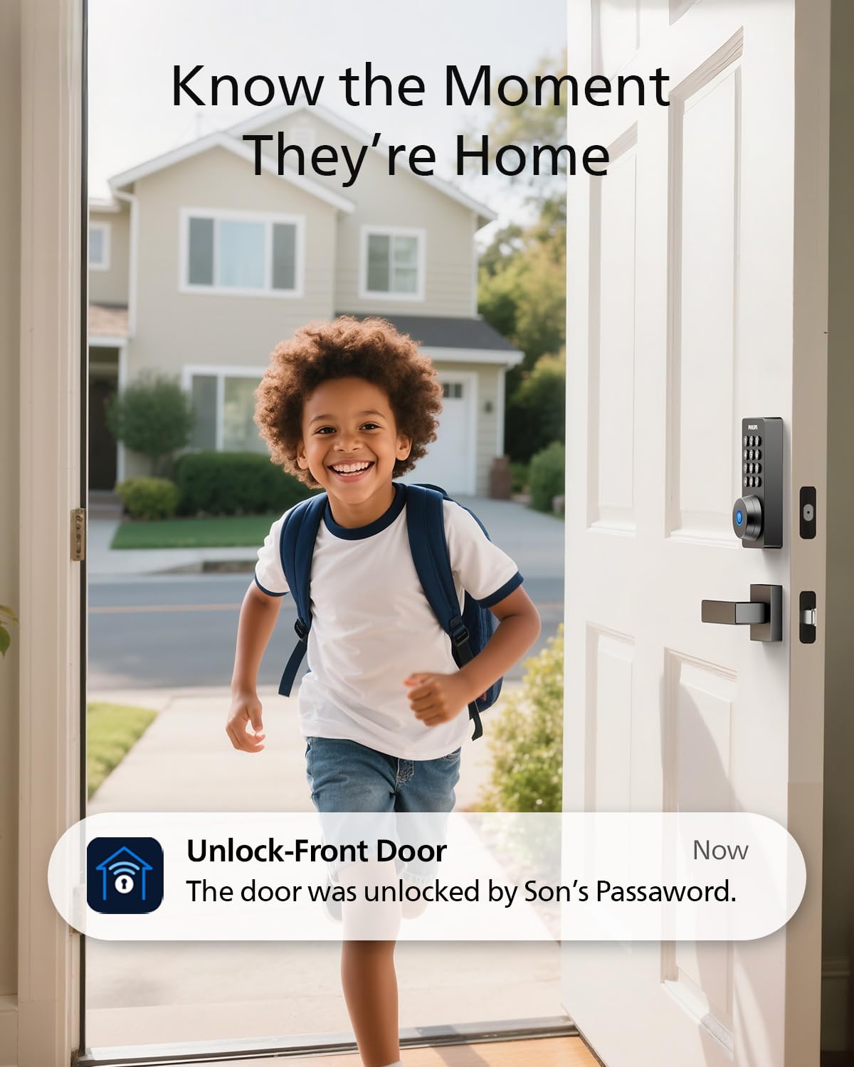 Philips Wi‑Fi lock remote access from the phone anytime, anywhere.