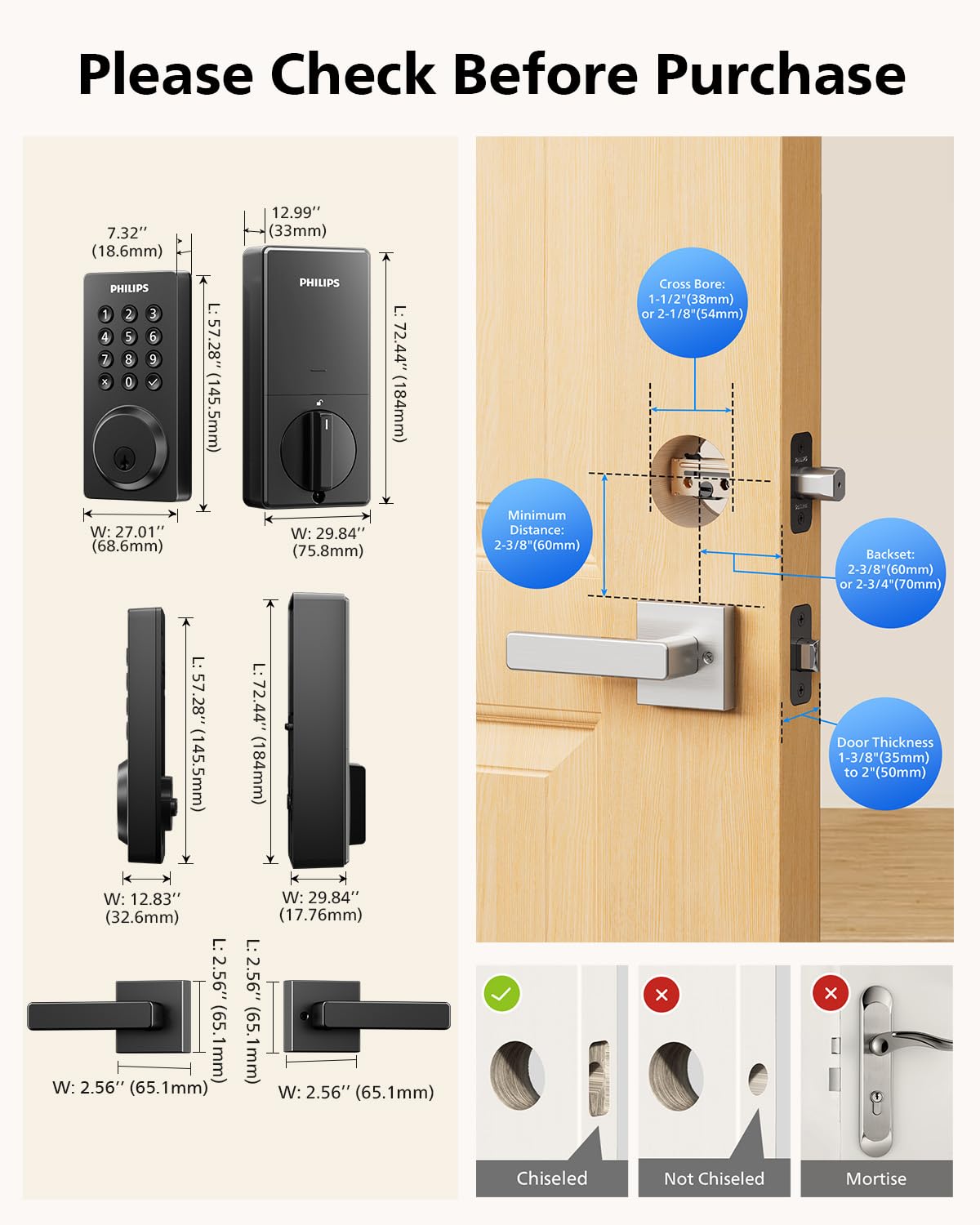 Philips WiFi smart door lock IP54 weatherproof seal, all weather performance