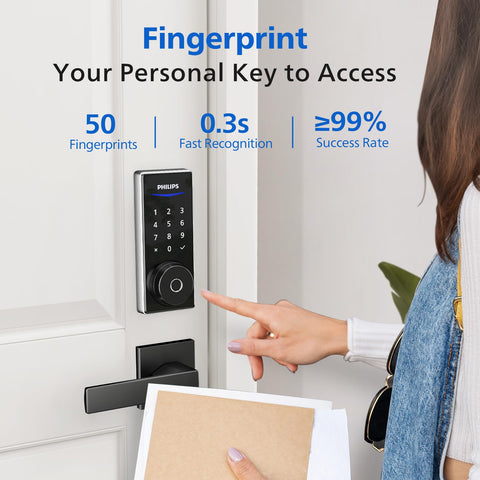Philips Wi‑Fi Smart Door Lock keypad close-up showing PIN entry option