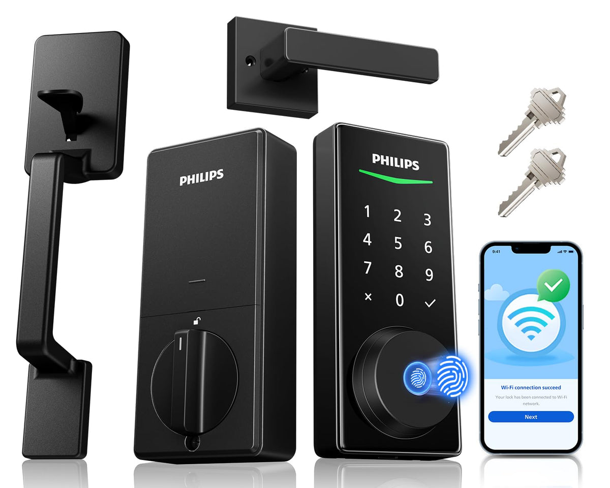 Philips WiFi smart lock with front door handle set enables keyless entry