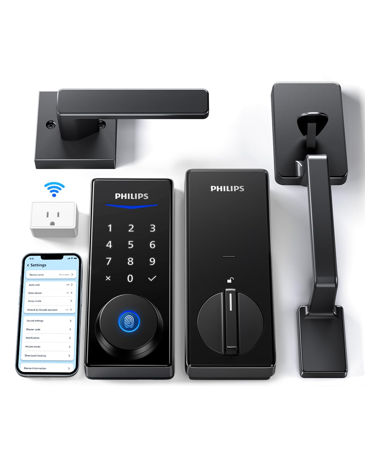 Philips Wi‑Fi Smart Lock with Handle front view highlighting keyless entry