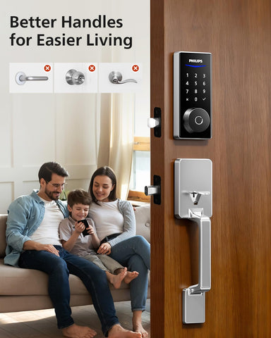 Philips Wi-Fi Smart Lock with Handle installation guide for quick setup.