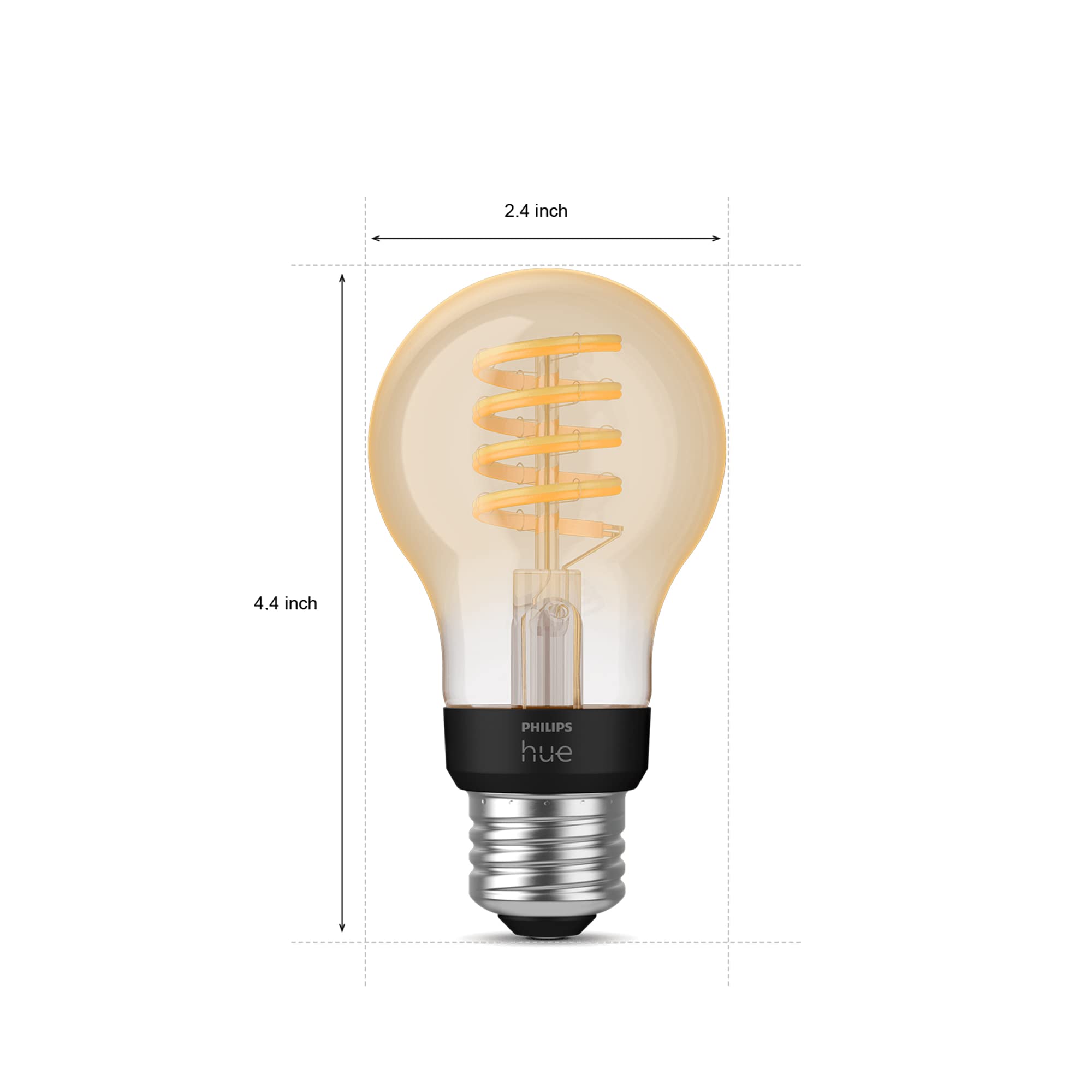 Philips Hue bulb in a living room lamp ready for reading and relaxation scenes.