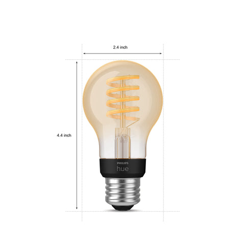 Philips Hue bulb in a living room lamp ready for reading and relaxation scenes.