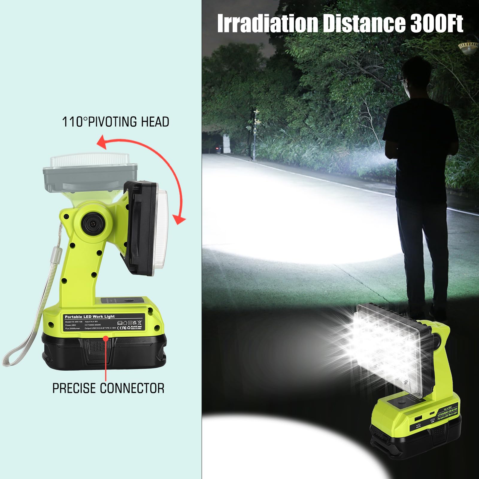 Philophca 110-degree pivot head for precise aiming