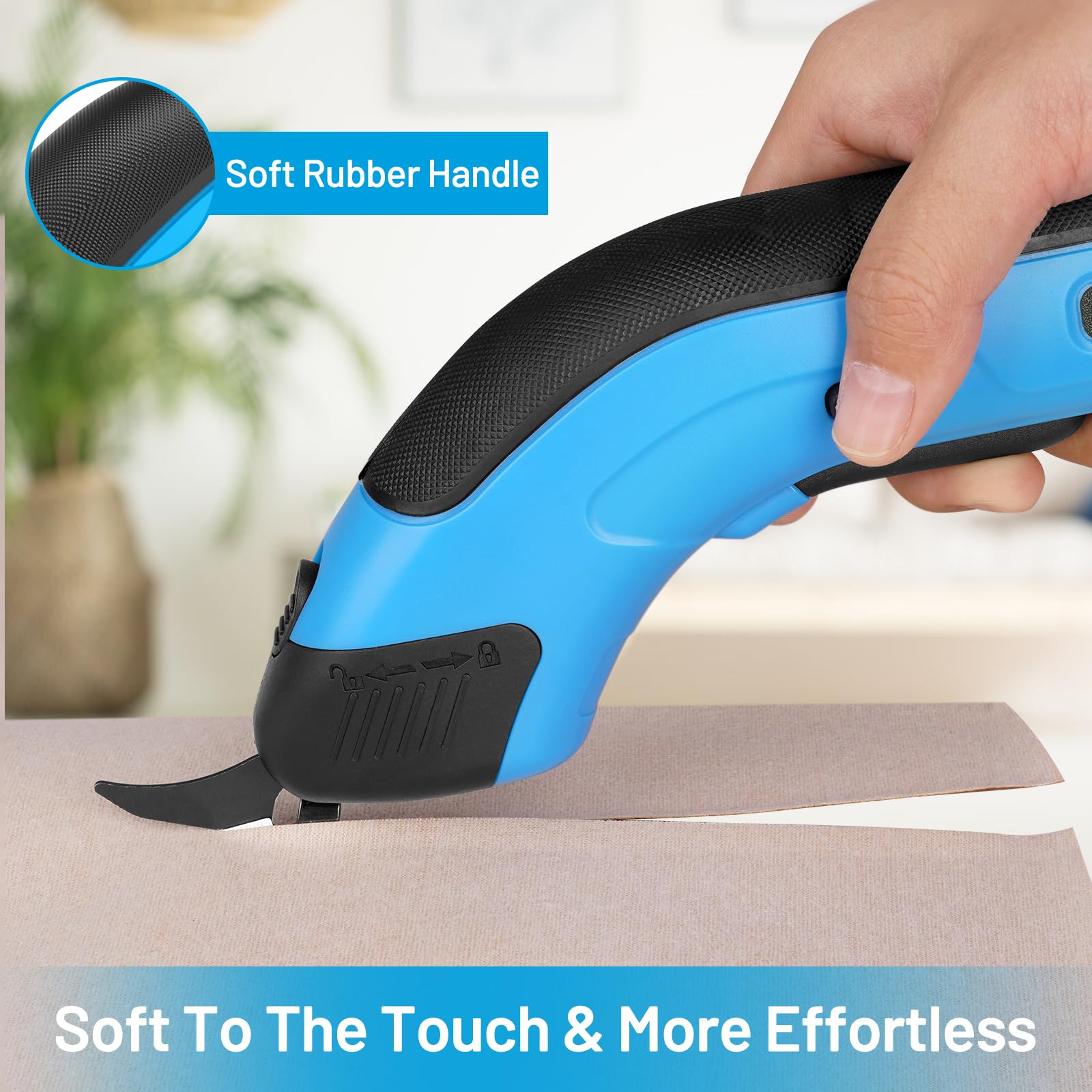PHIRAH cordless electric scissors cutting cardboard for quick packaging tasks