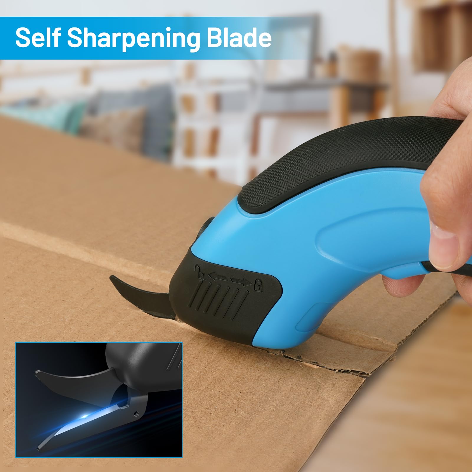 PHIRAH cordless electric scissors safety switch to prevent accidental starts