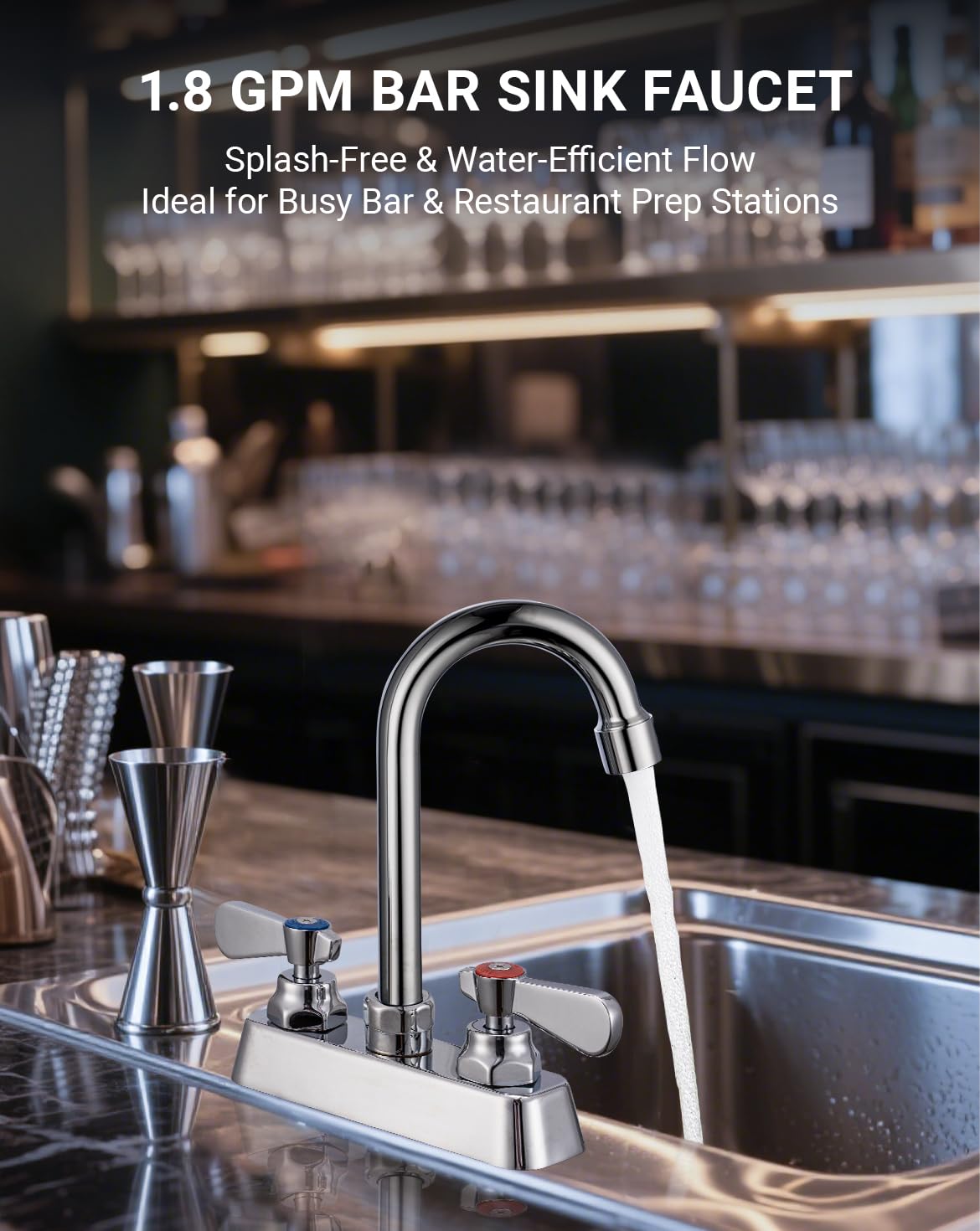 Phivan dual-handle control for precise water management in busy spaces.