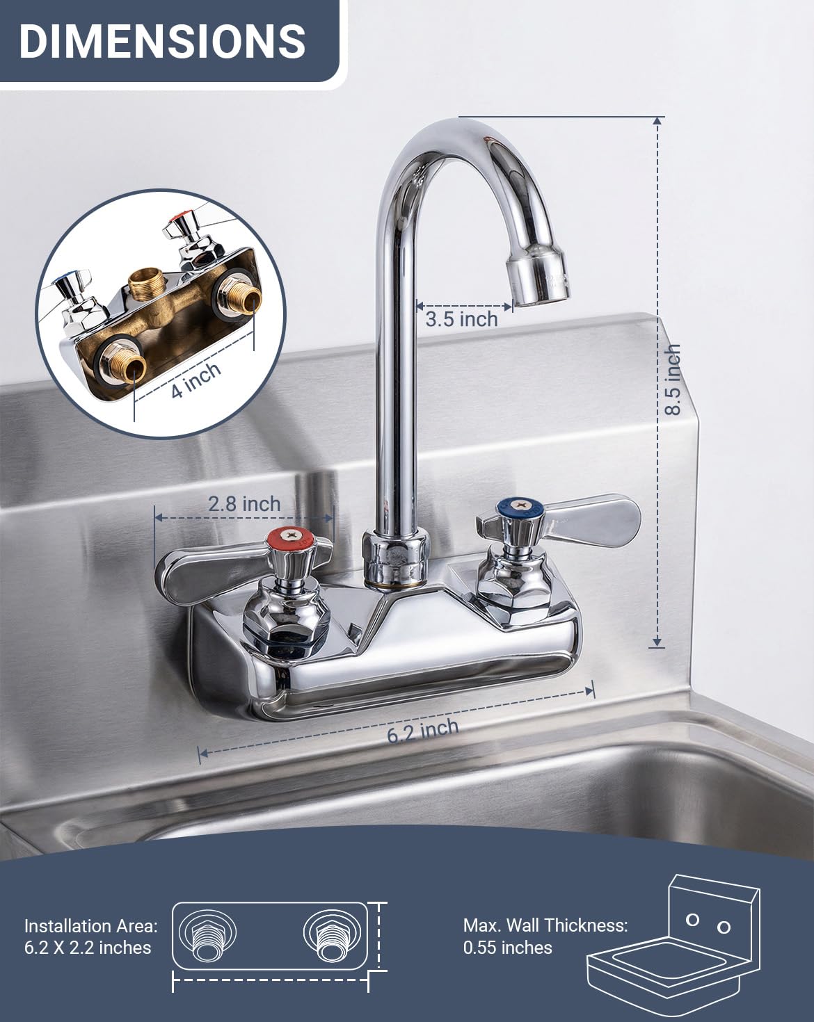 Phivan dual-lever handles provide quick hot/cold control