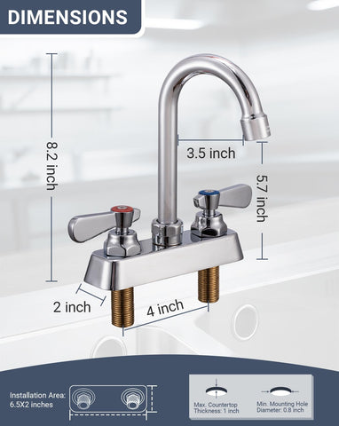 Phivan gooseneck spout 3-1/2-inch, smooth swivel for easy sink access.