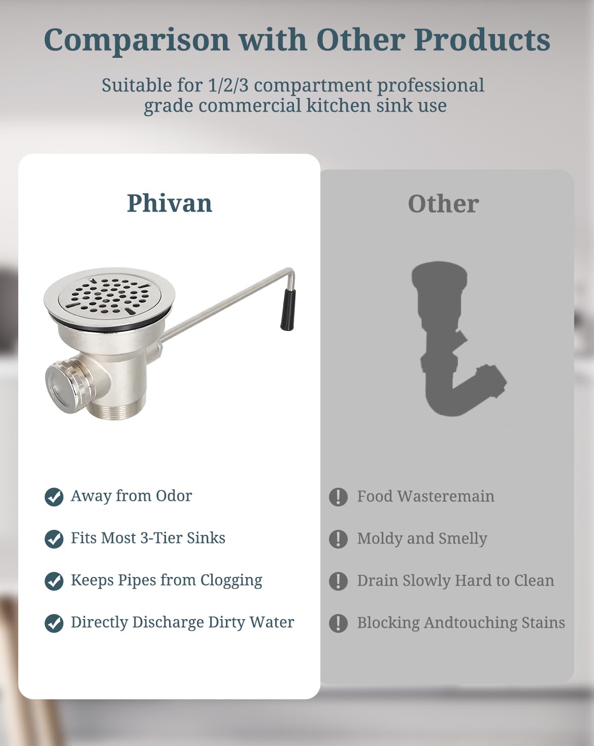 Phivan sink overflow control to prevent spills in busy kitchens