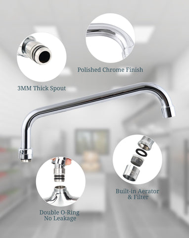 Phivan stainless brass spout delivers durable performance in busy kitchens.