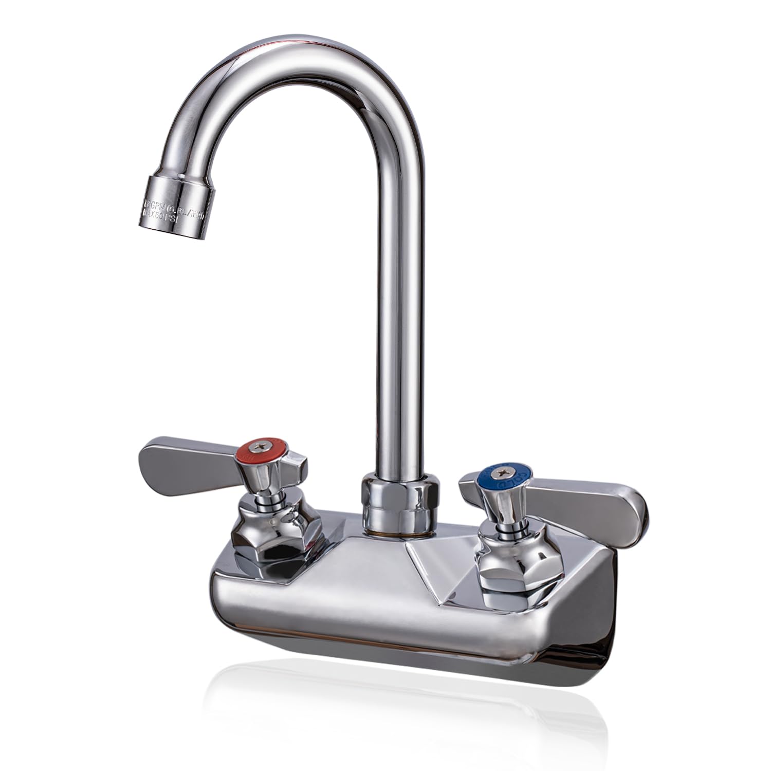 Phivan wall-mounted faucet with three-and-a-half-inch gooseneck spout for busy kitchens