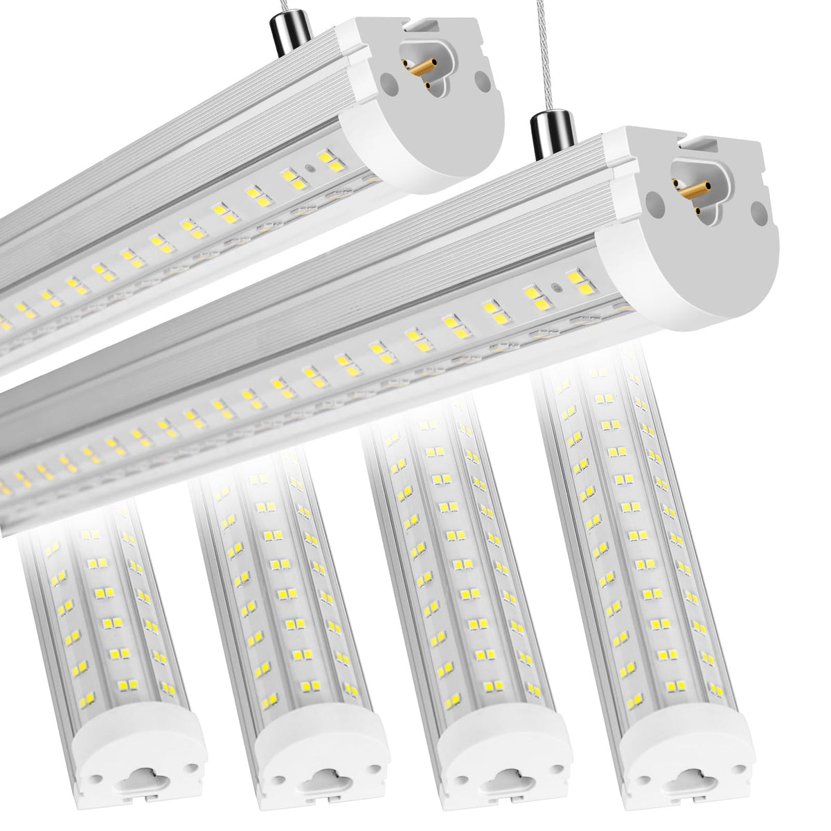 Phiwicsh 8ft U-Shape LED light front view delivers broad garage illumination