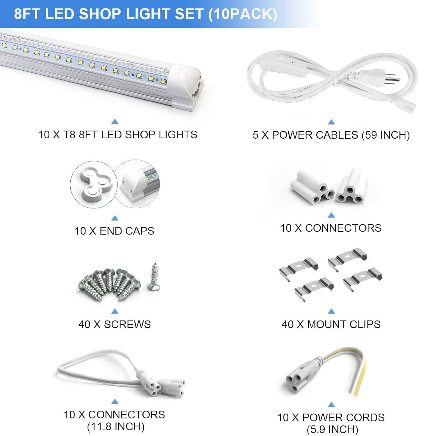 Phiwicsh connection kit for seamless LED shop lighting setup