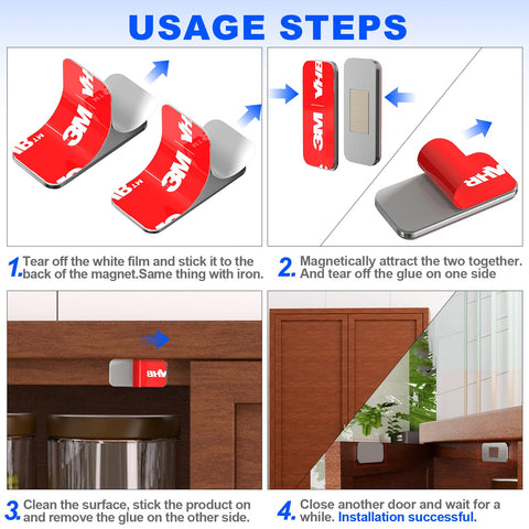 PHIXBEAR adhesive cabinet magnet with drawer latch provides quick, secure mounting.