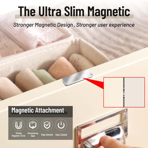 PHIXBEAR adhesive magnetic latch demonstrating easy installation on a kitchen cabinet