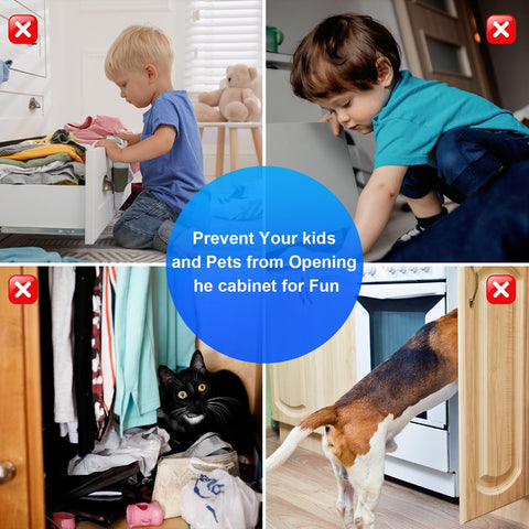 PHIXBEAR child-safety cabinet catch close-up showing safer storage.
