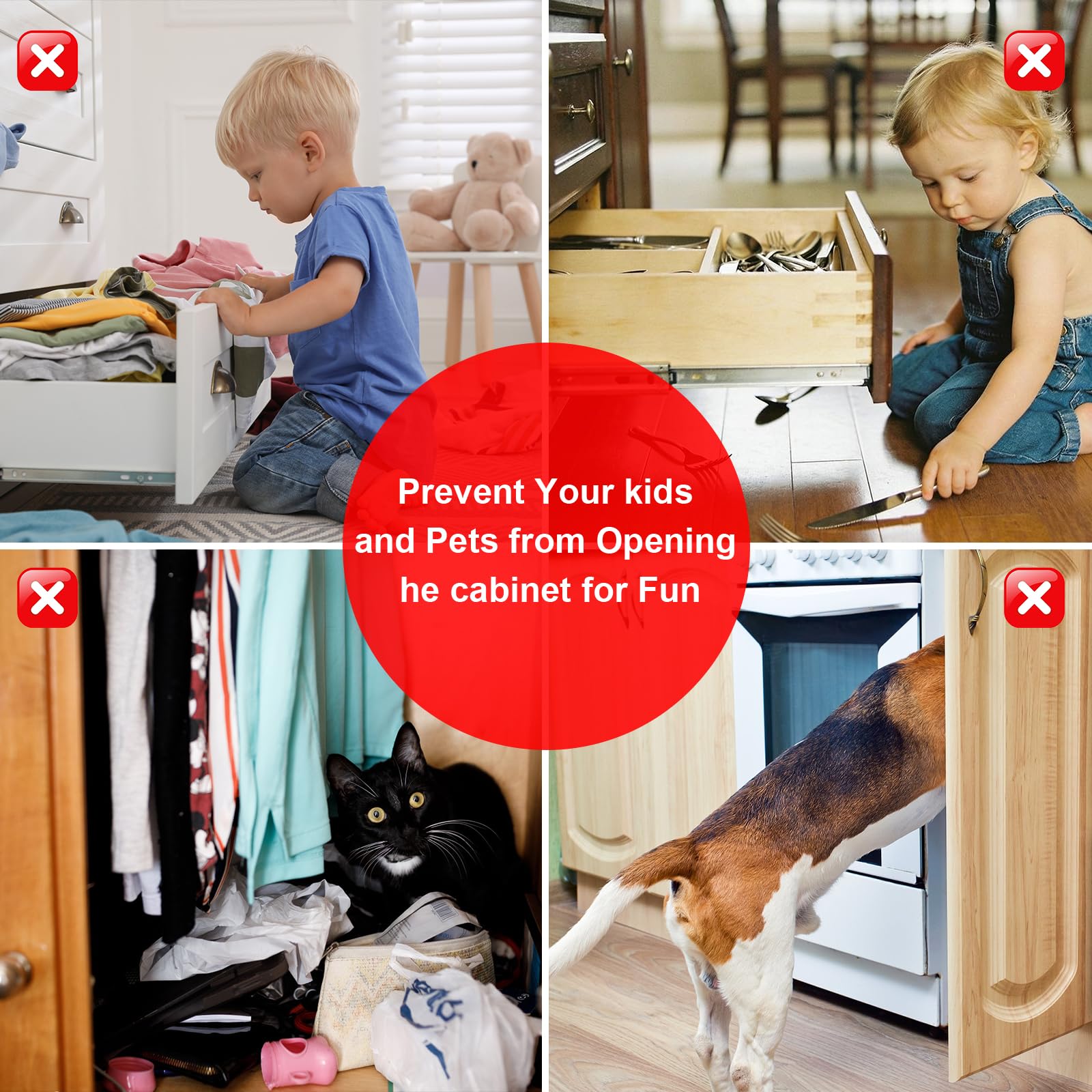 PHIXBEAR 8-pack ideal for kitchen, bathroom, RV cabinets and more.