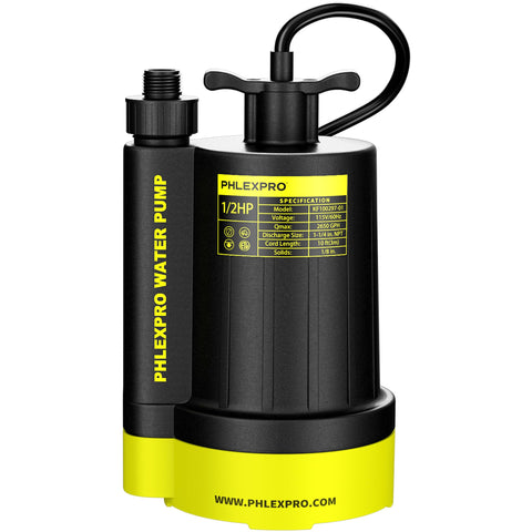 PHLEX PRO half-hp submersible pump for quick water removal.