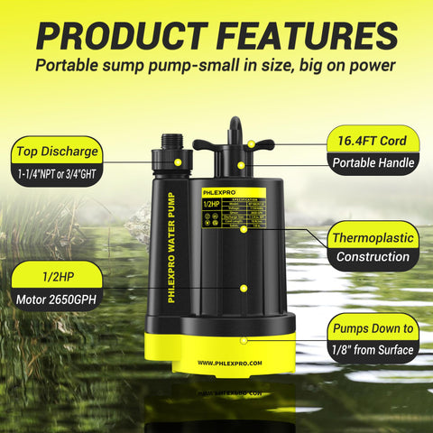 PHLEX PRO submersible IPX8 design resists damp conditions