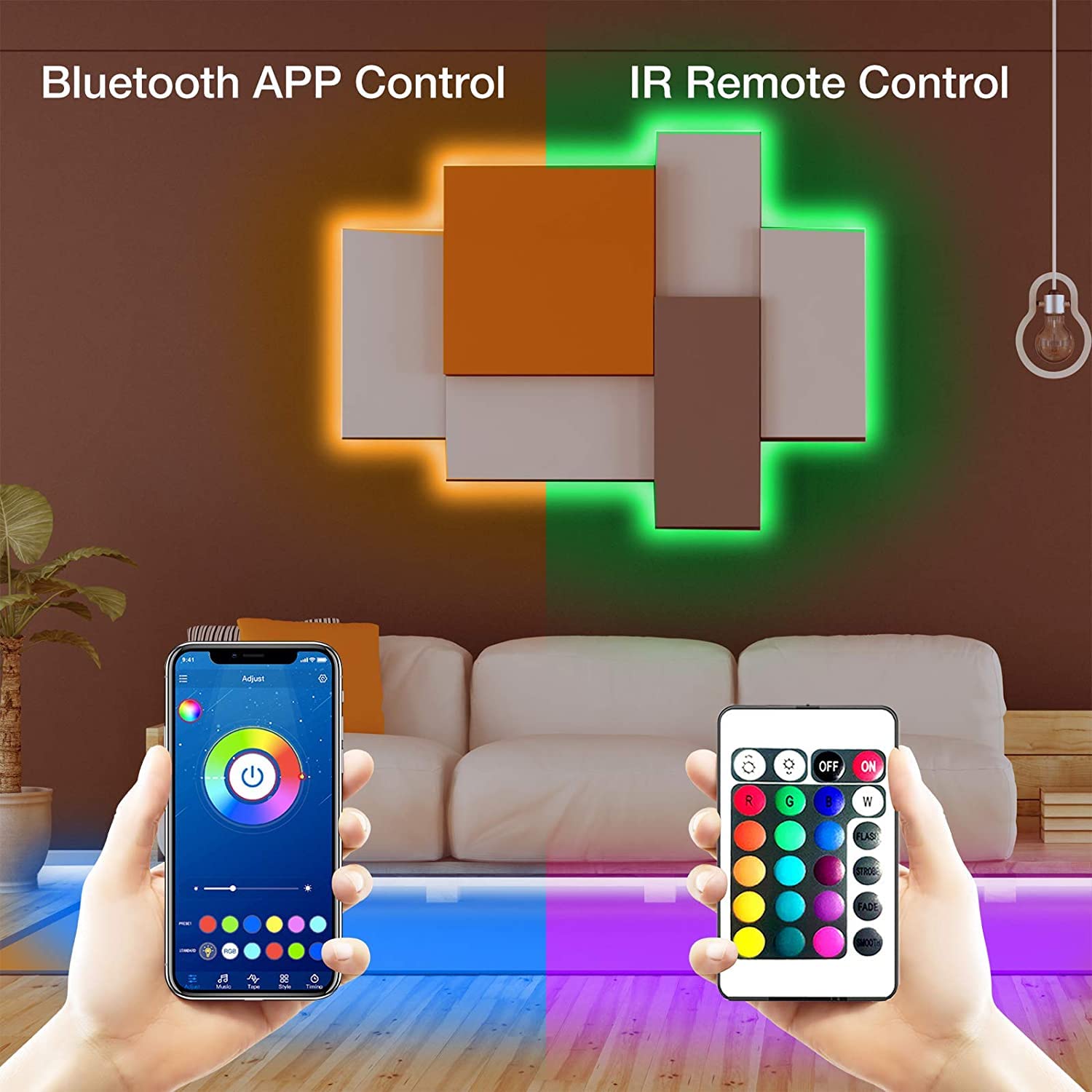 PHOPOLLO bedroom decor setup with vibrant color options