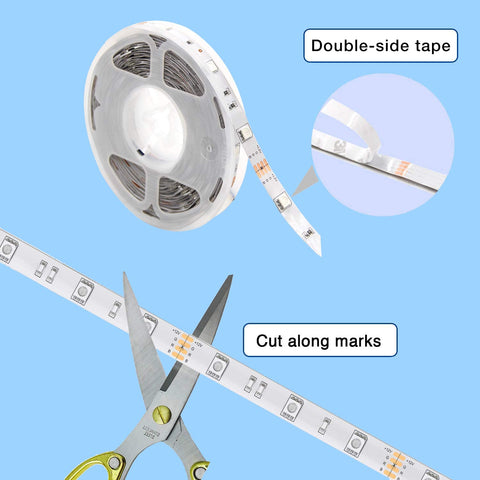 Phopollo LED strip easy installation on curved surfaces