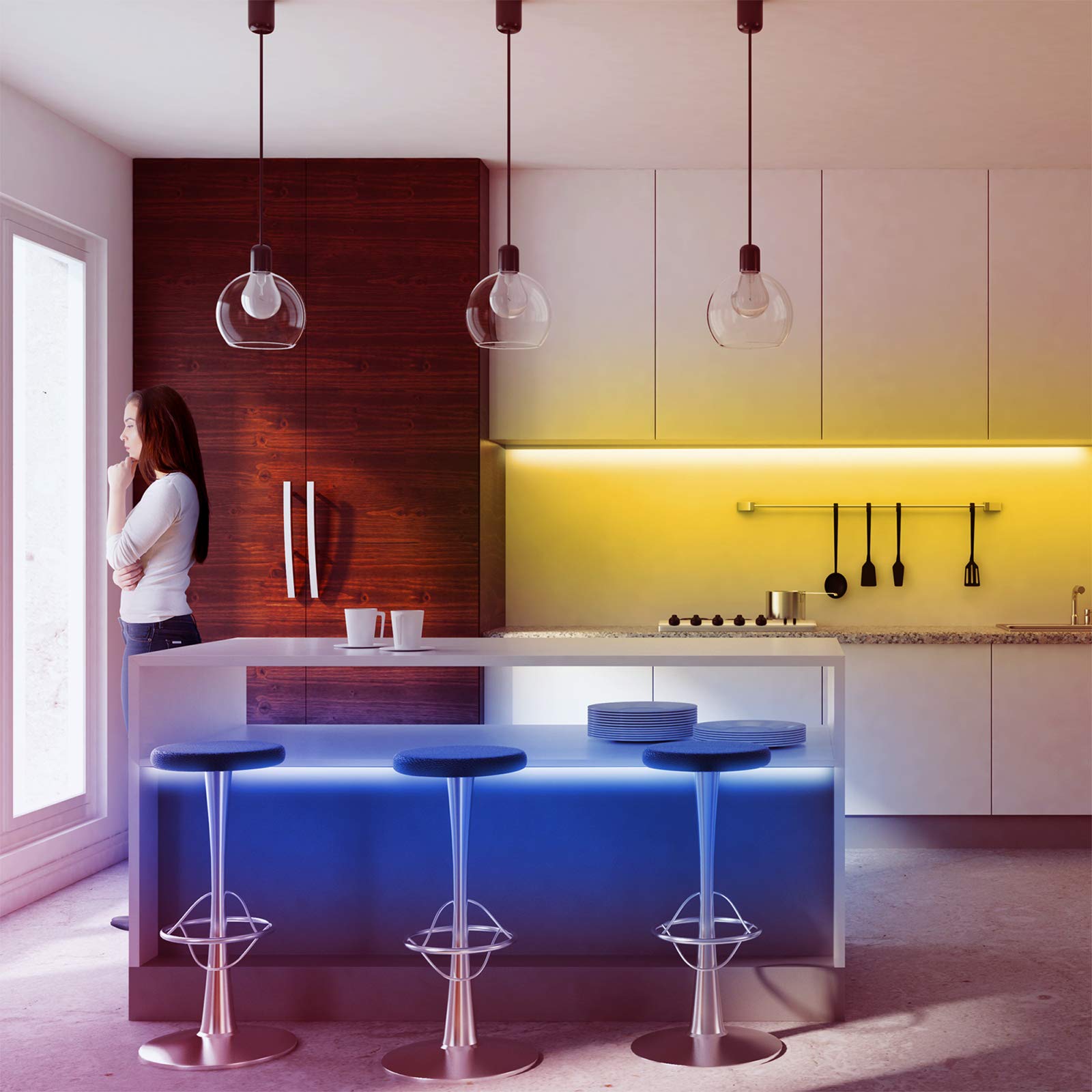 phopollo led strip light easy cut installation along cut marks